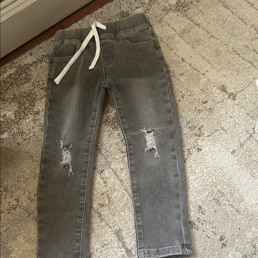 Little Bipsy Gray Distressed Drawstring Jeggings
